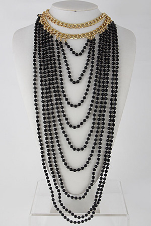 Diva Inspired Long Bead Chain Necklace 6EBA2